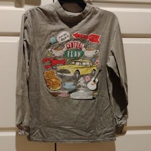 Gray Long Sleeve Central Perk Graphic Tee